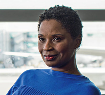 A close-up of a woman's face.