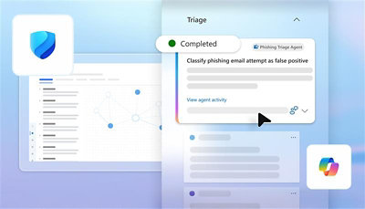 Dashboard di Microsoft Defender che mostra un'attività di gestione phishing contrassegnata come completata con un collegamento ai dettagli e all'attività.